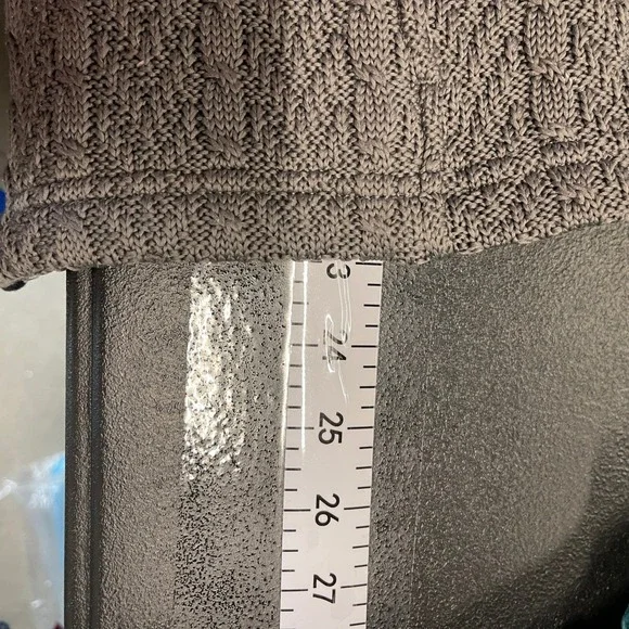 Spyder Cable Knit Sweater Jacket Women M Gray Fleece Lined Cabin Skiing Full Zip - Picture 13 of 13